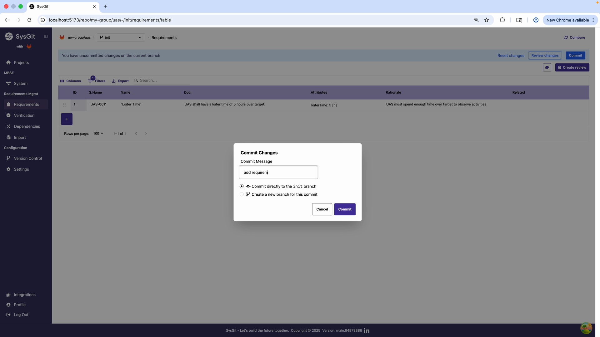 Adding requirement rationale