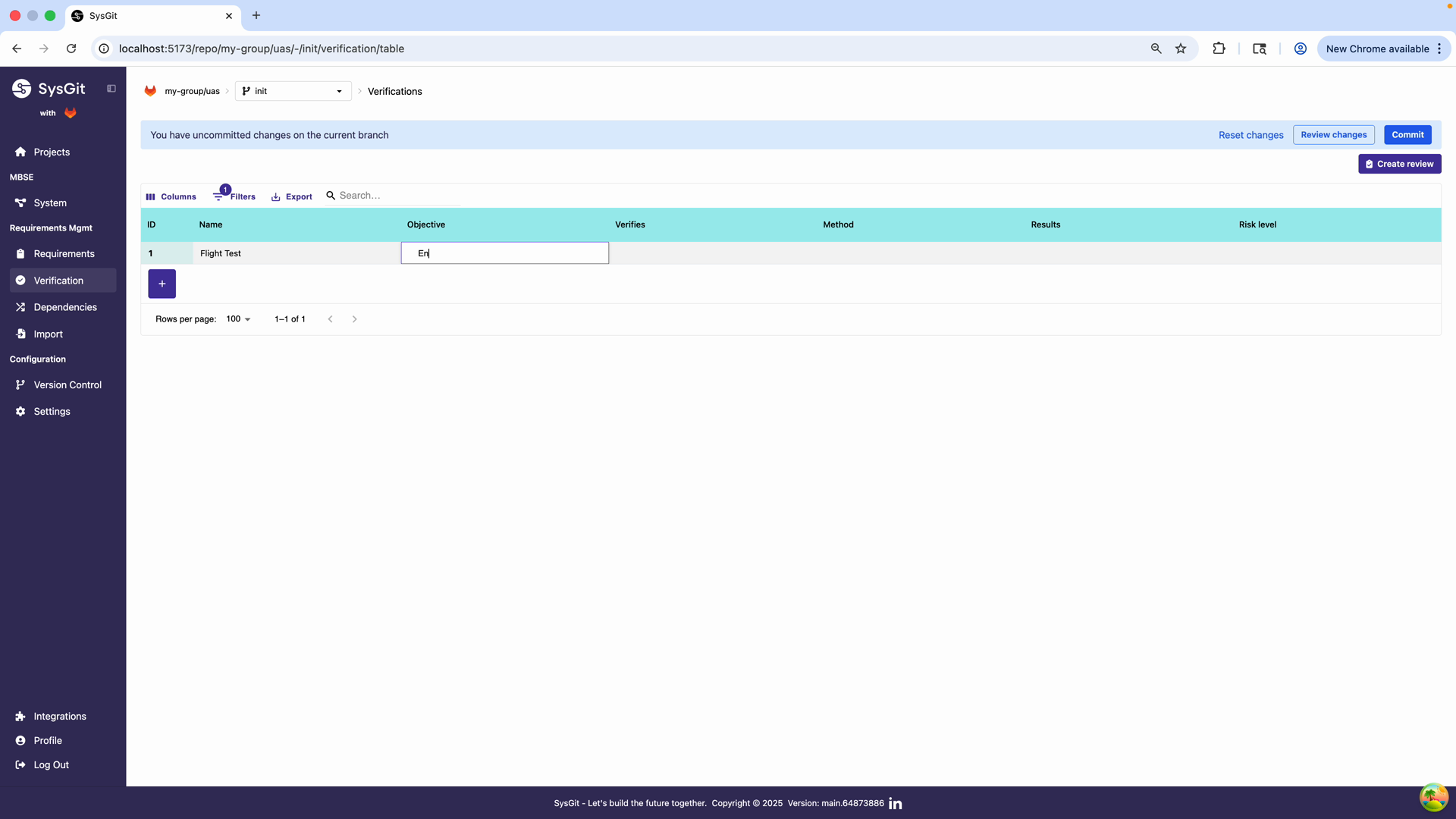 Entering verification name