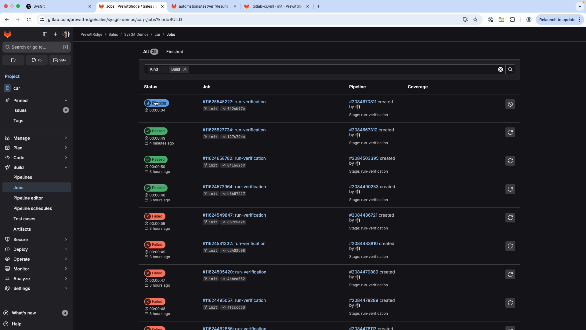 GitLab CI/CD pipeline execution
