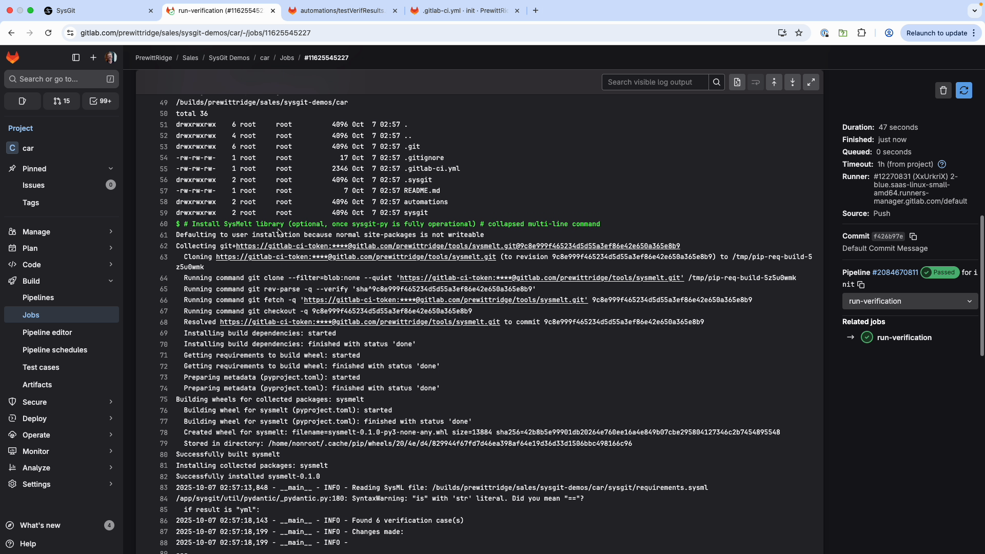 Pipeline executing automation script