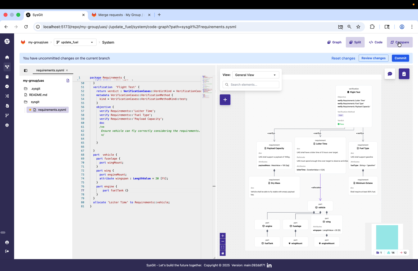 Commit interface ready for message